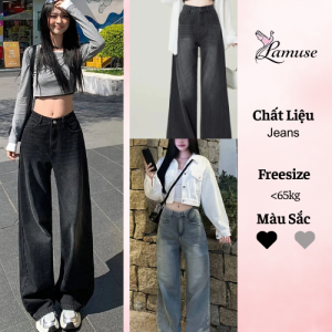 Quần jeans nữ ống rộng cạp cao - M275 - Lamuse